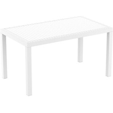Alfresia Orlando White 140x80 Rectangle Rattan Style Indoor Outdoor Dining Table