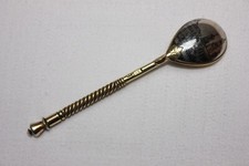 Fabulous Antique Russian Niello Kremlin Scene Silver Gilt Spoon c1880 11g
