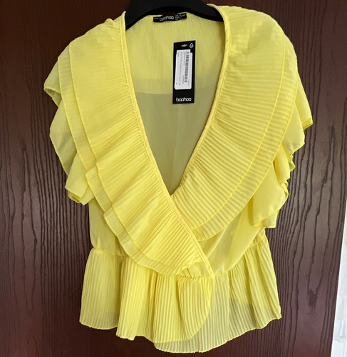 Boohoo yellow plisse pleated - boohoo,