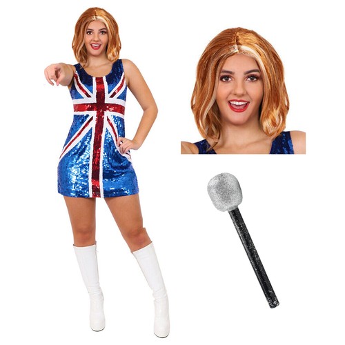 Union jack sequin ladies dress - sequin,