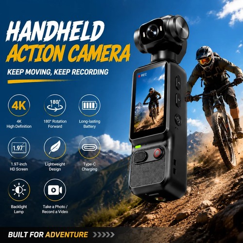 Handheld vlog camera with - vlog, 2k