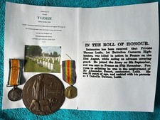 WW1 Medals Death Plaque KIA