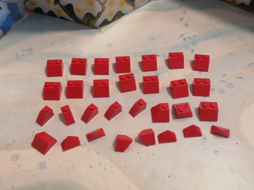 Lego red slope - slope, bricks