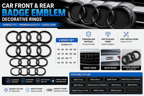 Audi silver black ring - 4, abs