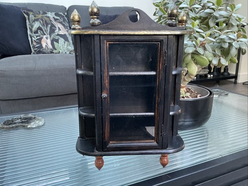 Vintage curio cabinet trinkets - cabinet,