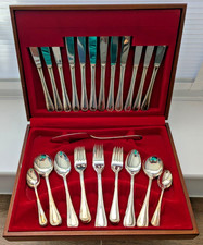 Silver Plated cutlery set within a wooden box