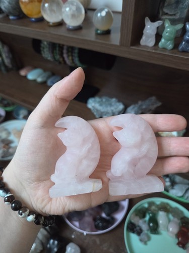 Rose quartz cats moons - cats, on