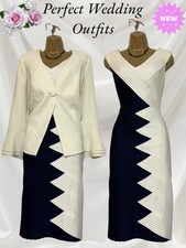 CHESCA Size 12 Navy & Ivory