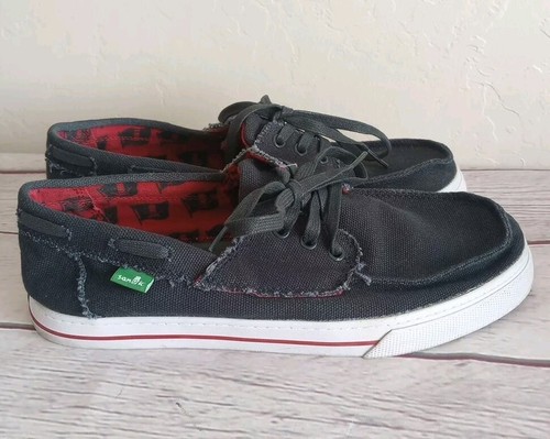 Sanuk blue canvas tennis shoes - sanuk,