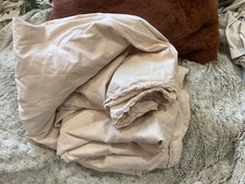 Duvet Cover Zara Cotton Crochet Trimmed 220x220cm Pale Pink RRP£80 Super King