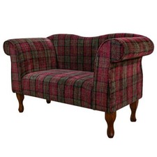Tartan Red Chaise Sofa Longue