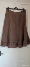 Phase Eight Coffee Coloured A-line Skirt Size 14