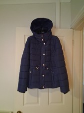 Ladies George Navy Padded Hooded Coat Size 12-14 New Without Tags
