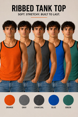 Mens ribbed tank top 3 - tank, 1