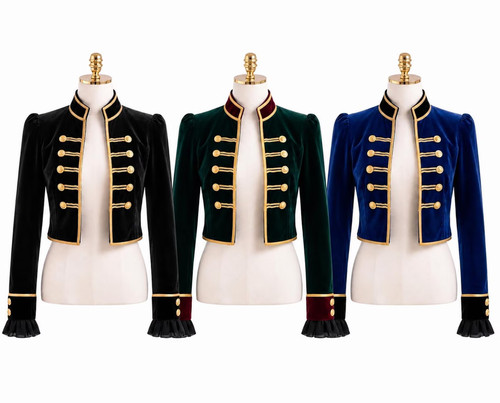 Women velvet military - velvet,