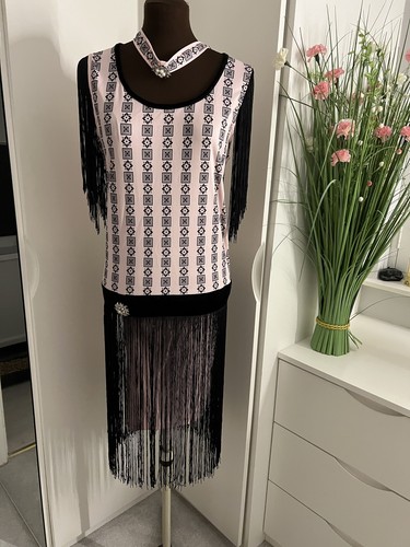 Pink black flapper - &, dress