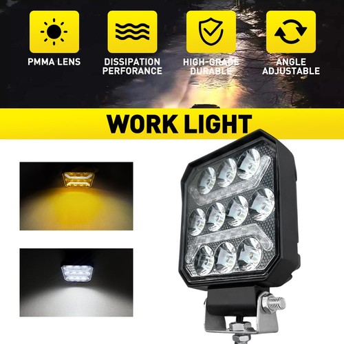 4inch amber white led work - amber,