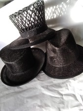 Black mini sinamay hats