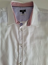 F&F Men's Shirt Size XXL Slim Fit NEW White Long Sleeve 100% Cotton 2XL