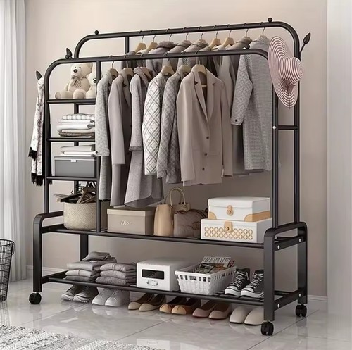 Double rod standing clothes - double-rod,