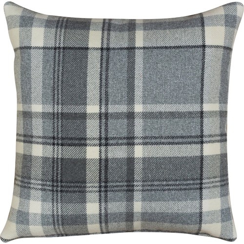 Tartan check cushion slate - tartan,