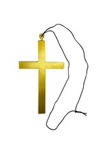 Gold Monks Fancy Dress Cross Necklace Halloween Nun Priest Vicar Costume Party