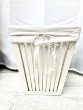 Shabby Chic White Wooden Bin Basket Storage