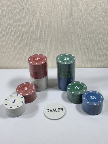 Poker chips set 100 assorted - chips,