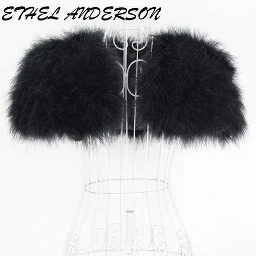 Real ostrich feather bolero - ostrich,
