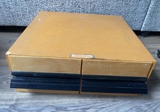 Vintage Wooden Double File Drawers- Classic Design- Storage- Pull Out- Postcards