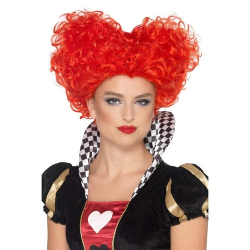 Queen hearts wig - ladies, red