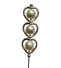 Beautiful Pearl 5” Long Hatpin Vintage Antique  Silver Style & Pin Stopper