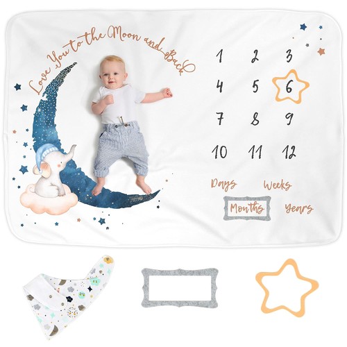 Baby monthly milestone blanket - monthly,