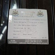 28/12/1996 Newcastle v Tottenham Ticket