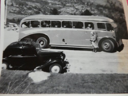 Vintage photograph old bus - photograph;, &