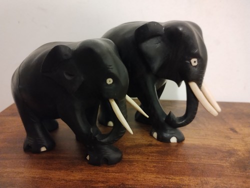 Pair vintage black ebony - pair,