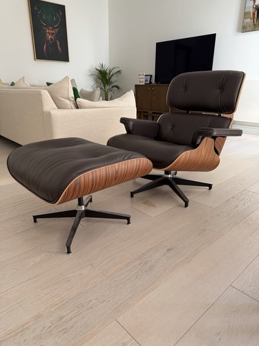 Eames style leather walnut - eames-style,