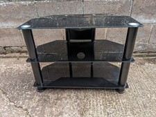 Black Glass TV Stand 65 cms Long Console Hi Fi Shelf Tempered Penrith Cumbria