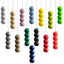 Light Pull Cord String Bathroom, Pebble Style Handle with Ice White Cord X2