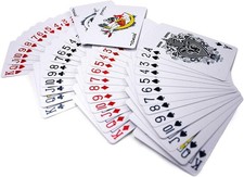 Deluxe Plastic Playing Cards Set Red & Blue Ideal for Poker Casino Family Games