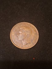 RARE 1948 King George VI One Penny Coin Collectible