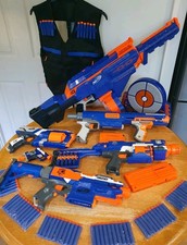 Large Matching Nerf Gun Bundle X 6 Infinus, Tactical Vest, Target, 90 New Darts.