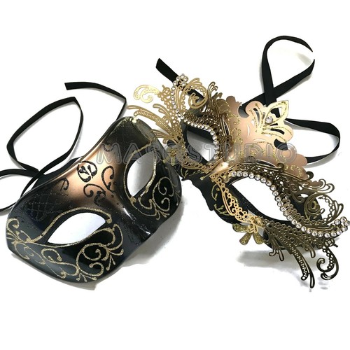 Black gold masquerade ball - black,