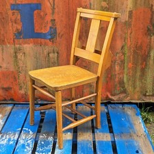 Renovated 1930's Pre-War Chapel Chairs Elm Beech Wood Vintage Church Bible Back