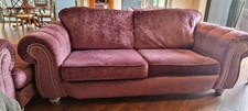 3 Seater Sofa With Swivel Chair And Matching Foot Stool. Crushed Velvet From SCS