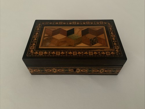 Tunbridge ware jewellery box - tunbridge,