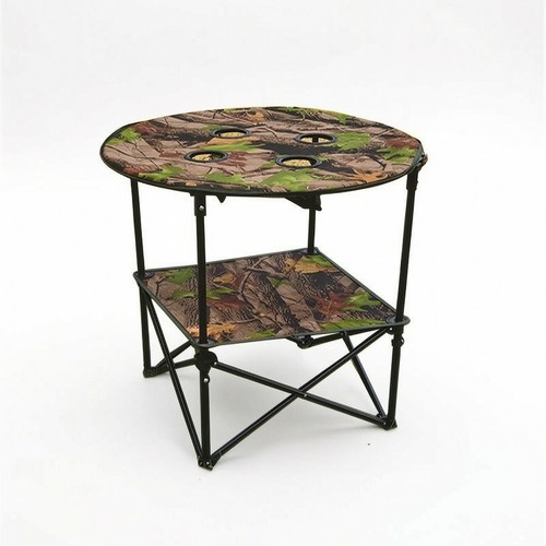 Round camping table with cup - camping,