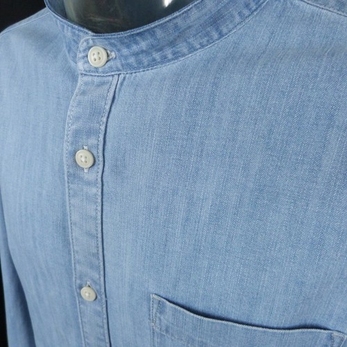 Mens denim shirt grandad - denim,