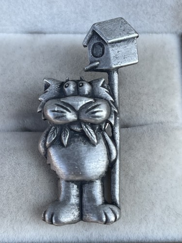 Vintage pewter brooch - vintage, jj