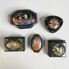 5 x Vintage Russian Lacquer